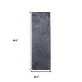 8' Gray Distressed Shag Runner Area Rug - Homeroots - Flyclothing LLC