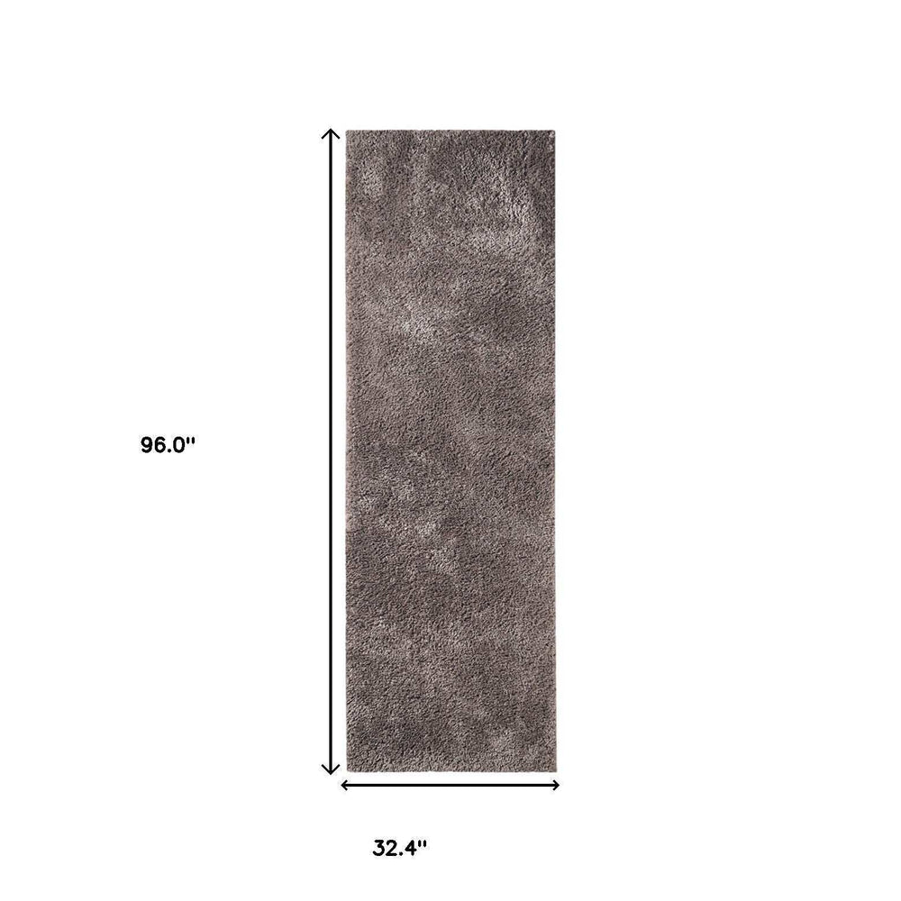 8' Taupe Tufted Handmade Stain Resistant Runner Rug - Homeroots - Flyclothing LLC