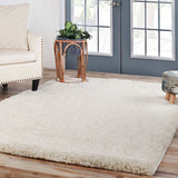 4' X 6' Ivory Shag Stain Resistant Area Rug - Homeroots - Flyclothing LLC