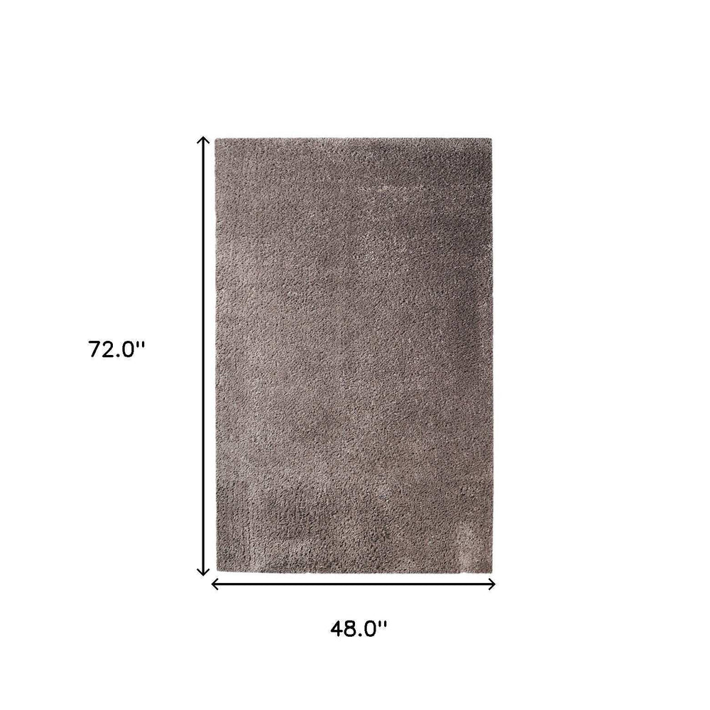 4' X 6' Taupe Shag Stain Resistant Area Rug - Homeroots - Flyclothing LLC
