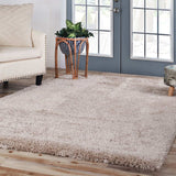 5' X 8' Beige Shag Stain Resistant Area Rug - Homeroots - Flyclothing LLC