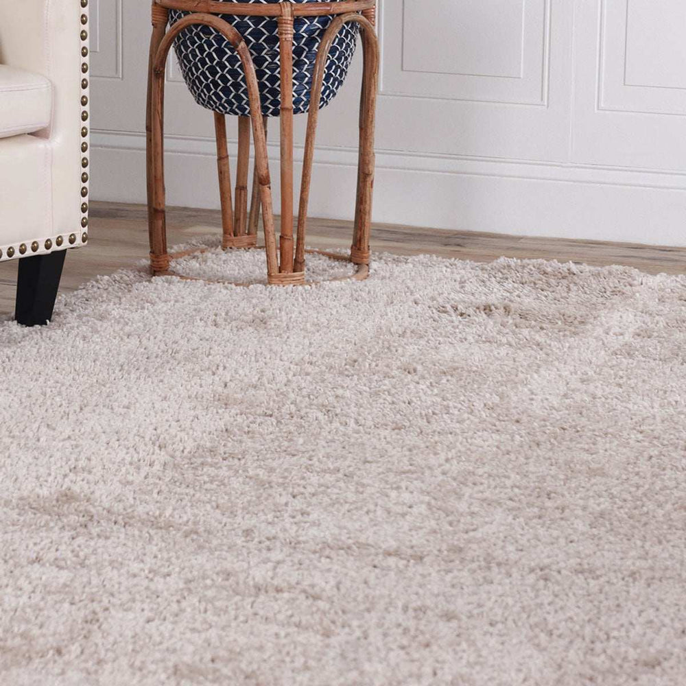 5' X 8' Beige Shag Stain Resistant Area Rug - Homeroots - Flyclothing LLC