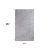5' X 8' Silver Shag Stain Resistant Area Rug - Homeroots - Flyclothing LLC