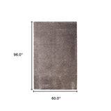 5' X 8' Taupe Shag Stain Resistant Area Rug - Homeroots - Flyclothing LLC