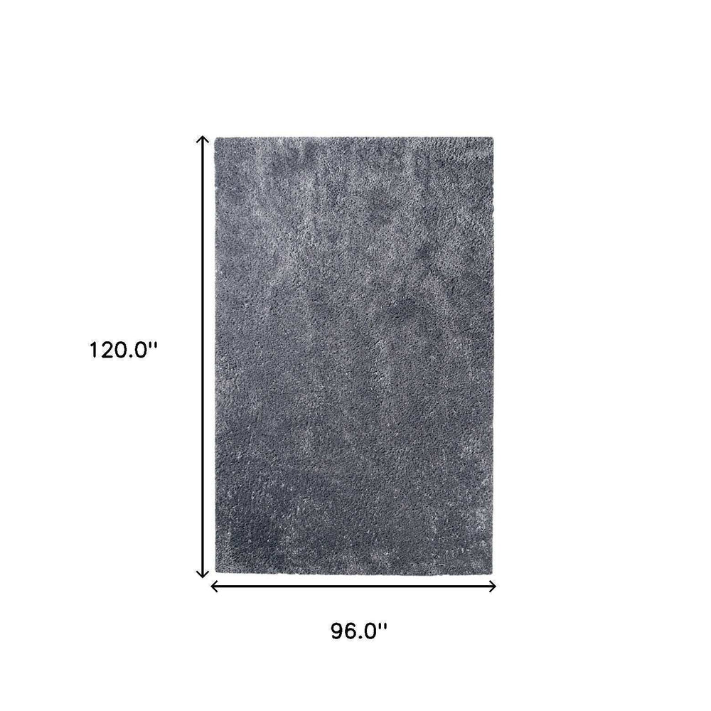 8' X 10' Grey Shag Stain Resistant Area Rug - Homeroots - Flyclothing LLC