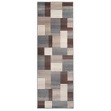 10' Grey Patchwork Stain Resistant Runner Rug - Homeroots - Flyclothing LLC