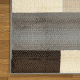 4' X 6' Grey-Brown Patchwork Power Loom Stain Resistant Area Rug - Homeroots - Flyclothing LLC