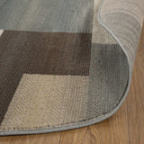 5' Round Grey Round Patchwork Power Loom Stain Resistant Area Rug - Homeroots - Flyclothing LLC