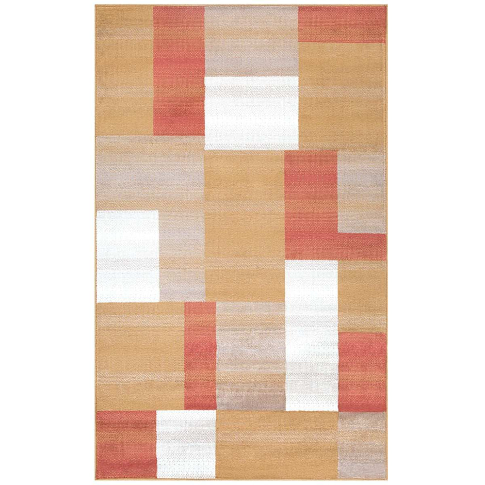 5' X 8' Terra Cotta Patchwork Power Loom Stain Resistant Area Rug - Homeroots - Flyclothing LLC