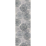 8' Oatmeal And Gray Medallion Power Loom Stain Resistant Runner Rug - Homeroots - Flyclothing LLC
