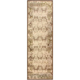8' Brown Damask Power Loom Distressed Stain Resistant Runner Rug - Homeroots - Flyclothing LLC