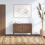 8' Brown Damask Power Loom Distressed Stain Resistant Runner Rug - Homeroots - Flyclothing LLC