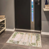 2' X 3' Beige Damask Power Loom Distressed Stain Resistant Area Rug - Homeroots - Flyclothing LLC