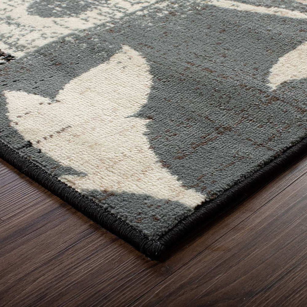 2' X 3' Beige And Gray Floral Power Loom Distressed Stain Resistant Area Rug - Homeroots - Flyclothing LLC