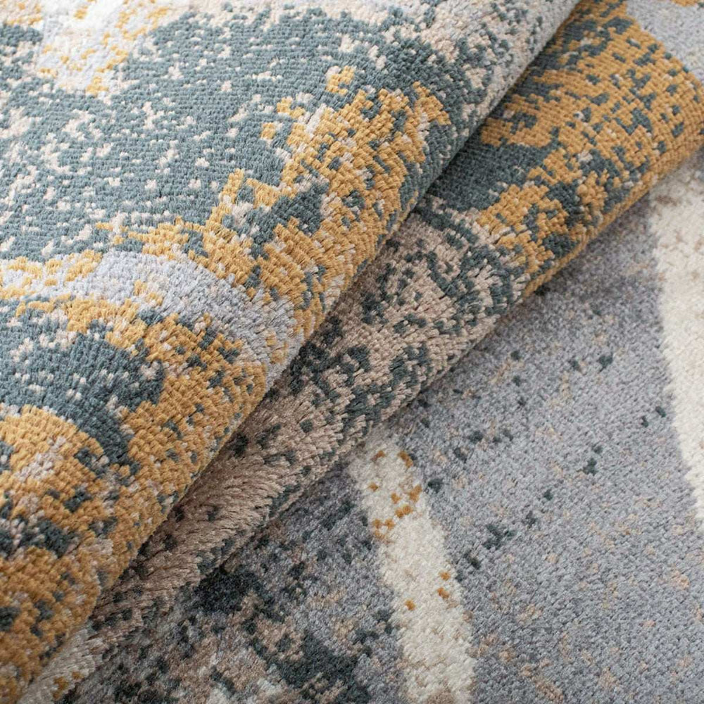 7' X 9' Beige And Gray Floral Power Loom Distressed Stain Resistant Area Rug - Homeroots - Flyclothing LLC