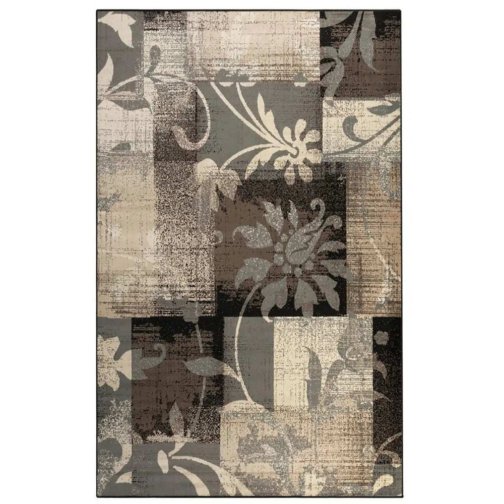 8' X 10' Beige And Gray Floral Power Loom Distressed Stain Resistant Area Rug - Homeroots - Flyclothing LLC