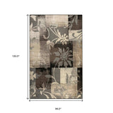 8' X 10' Beige And Gray Floral Power Loom Distressed Stain Resistant Area Rug - Homeroots - Flyclothing LLC