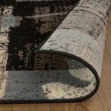 8' Square Beige And Gray Square Floral Power Loom Distressed Stain Resistant Area Rug - Homeroots - Flyclothing LLC