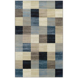 5' X 8' Blue And Teal Geometric Power Loom Stain Resistant Area Rug - Homeroots - Flyclothing LLC