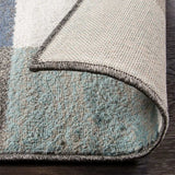 5' X 8' Teal And Gray Geometric Power Loom Stain Resistant Area Rug - Homeroots - Flyclothing LLC