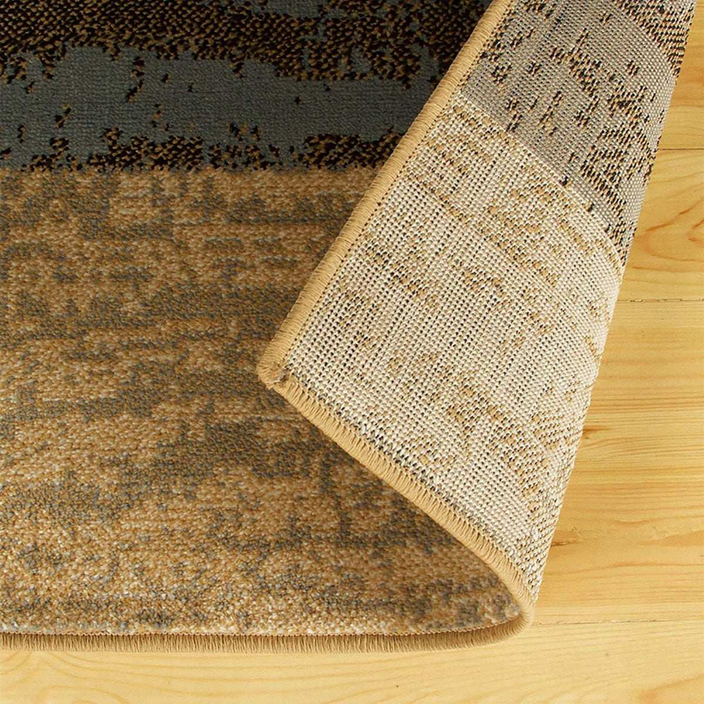 10' Light Blue-Beige Patchwork Power Loom Stain Resistant Runner Rug - Homeroots - Flyclothing LLC