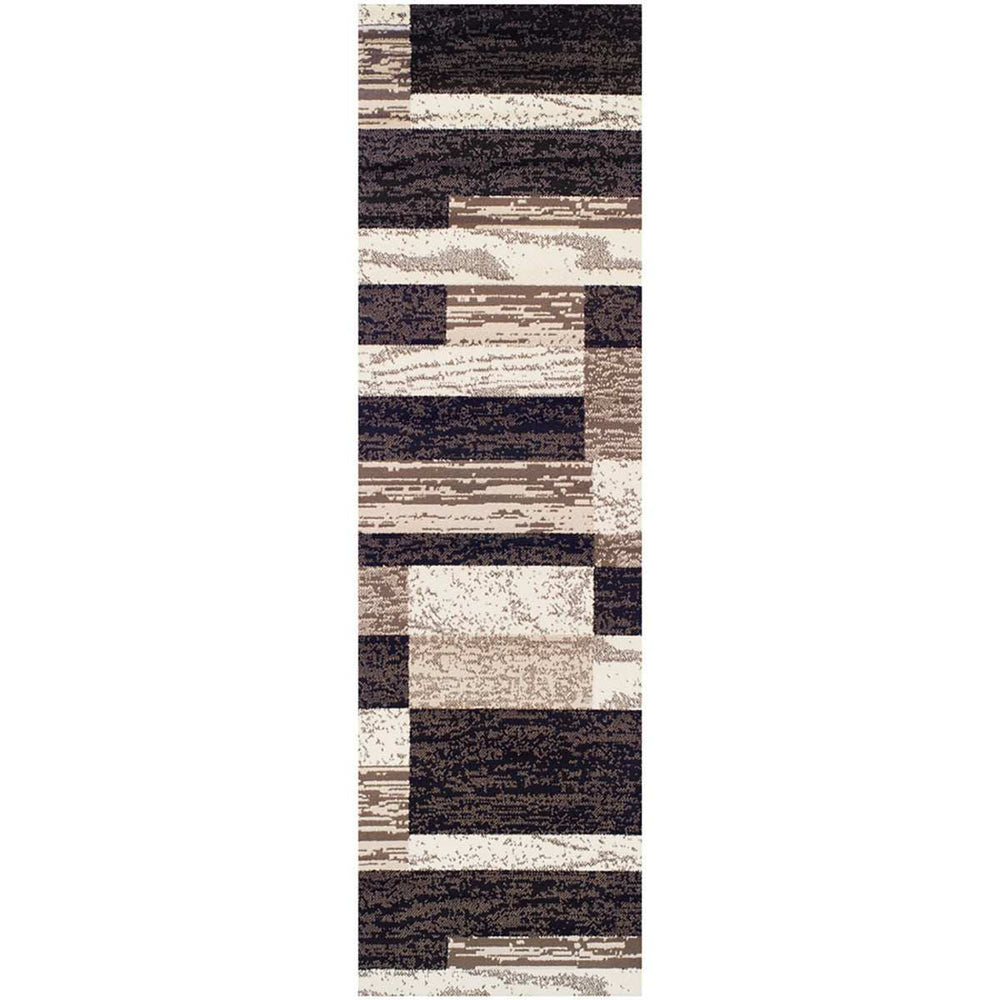 12' Chocolate Patchwork Power Loom Runner Rug - Homeroots - Flyclothing LLC