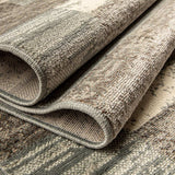 12' Light Blue and Ivory Patchwork Resistant Runner Rug - Homeroots - Flyclothing LLC