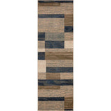 8' Midnight Navy Patchwork Power Loom Stain Resistant Runner Rug - Homeroots - Flyclothing LLC