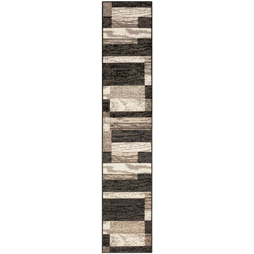 11' Chocolate Patchwork Power Loom Runner Rug - Homeroots - Flyclothing LLC