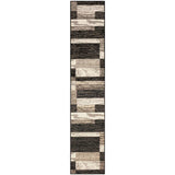 11' Chocolate Patchwork Power Loom Runner Rug - Homeroots - Flyclothing LLC
