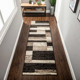 11' Chocolate Patchwork Power Loom Runner Rug - Homeroots - Flyclothing LLC