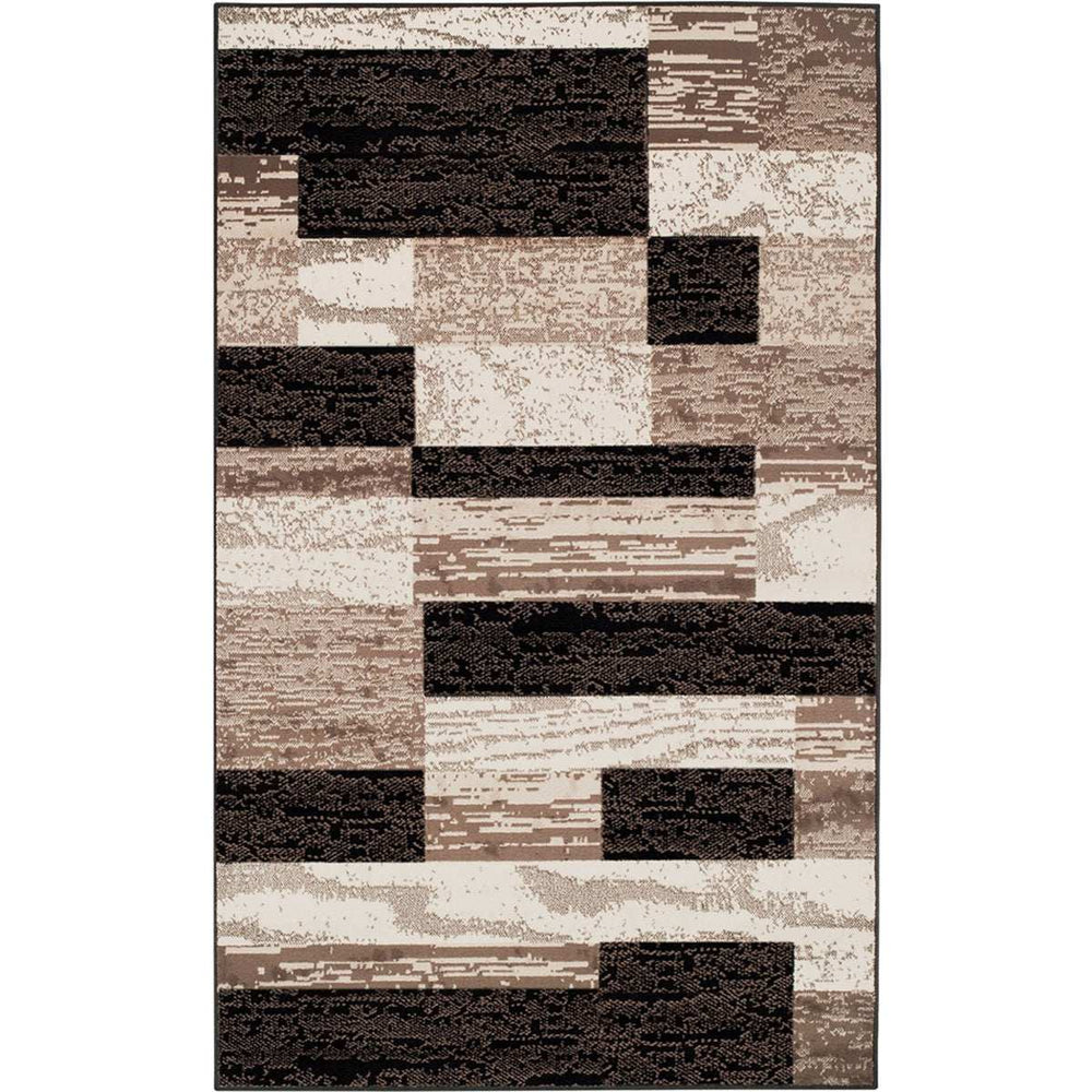3' X 5' Chocolate Patchwork Power Loom Stain Resistant Area Rug - Homeroots - Flyclothing LLC