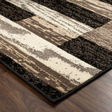 3' X 5' Chocolate Patchwork Power Loom Stain Resistant Area Rug - Homeroots - Flyclothing LLC