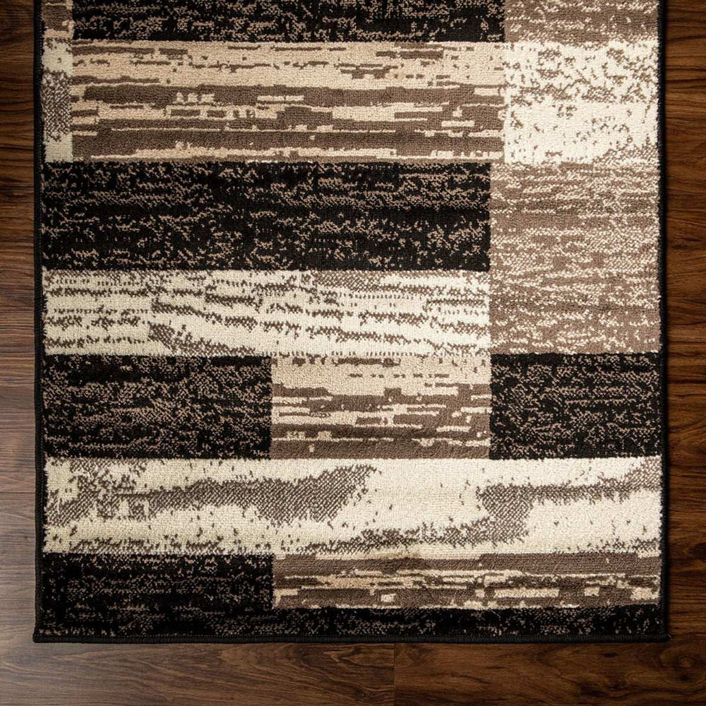 3' X 5' Chocolate Patchwork Power Loom Stain Resistant Area Rug - Homeroots - Flyclothing LLC