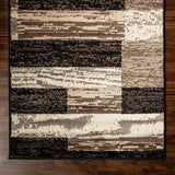 3' X 5' Chocolate Patchwork Power Loom Stain Resistant Area Rug - Homeroots - Flyclothing LLC
