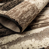 3' X 5' Chocolate Patchwork Power Loom Stain Resistant Area Rug - Homeroots - Flyclothing LLC