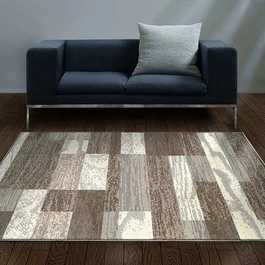 4' X 6' Light Blue And Ivory Patchwork Power Loom Stain Resistant Area Rug - Homeroots - Flyclothing LLC