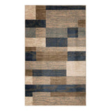 4' X 6' Midnight Navy Patchwork Power Loom Stain Resistant Area Rug - Homeroots - Flyclothing LLC