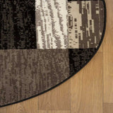 5' Round Chocolate Round Patchwork Power Loom Stain Resistant Area Rug - Homeroots - Flyclothing LLC