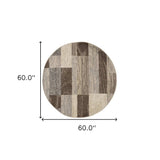 5' Round Slate Round Patchwork Power Loom Stain Resistant Area Rug - Homeroots - Flyclothing LLC