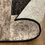 5' Square Chocolate Square Patchwork Power Loom Stain Resistant Area Rug - Homeroots - Flyclothing LLC