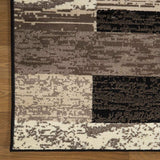 5' Square Chocolate Square Patchwork Power Loom Stain Resistant Area Rug - Homeroots - Flyclothing LLC