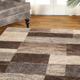 5' Square Slate Square Patchwork Power Loom Stain Resistant Area Rug - Homeroots - Flyclothing LLC