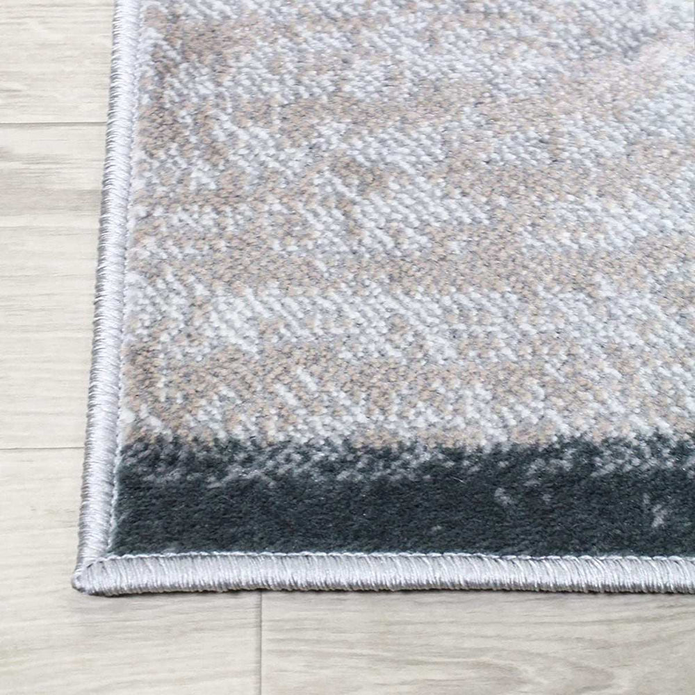 5' X 8' Blue And Taupe Patchwork Power Loom Stain Resistant Area Rug - Homeroots - Flyclothing LLC