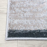 5' X 8' Blue And Taupe Patchwork Power Loom Stain Resistant Area Rug - Homeroots - Flyclothing LLC