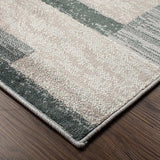 5' X 8' Blue And Taupe Patchwork Power Loom Stain Resistant Area Rug - Homeroots - Flyclothing LLC