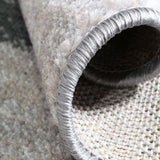 5' X 8' Blue And Taupe Patchwork Power Loom Stain Resistant Area Rug - Homeroots - Flyclothing LLC