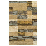 7' X 9' Light Blue And Beige Patchwork Power Loom Stain Resistant Area Rug - Homeroots - Flyclothing LLC