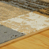 7' X 9' Light Blue And Beige Patchwork Power Loom Stain Resistant Area Rug - Homeroots - Flyclothing LLC