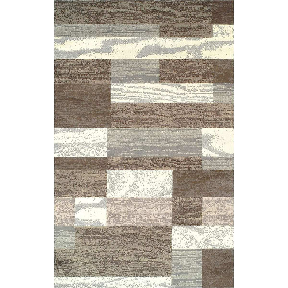 7' X 9' Light Blue And Ivory Patchwork Power Loom Stain Resistant Area Rug - Homeroots - Flyclothing LLC
